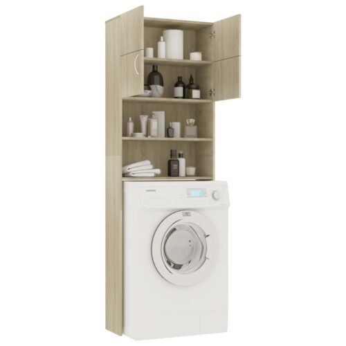 Washing Machine Cabinet Sonoma Oak 64x25.5x190cm Engineered Wood - Image 4