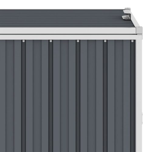 Triple Garbage Bin Shed Grey 213x81x121cm Steel - Image 3
