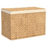 Laundry Basket with 3 Sections 75x42.5x52cm Water Hyacinth