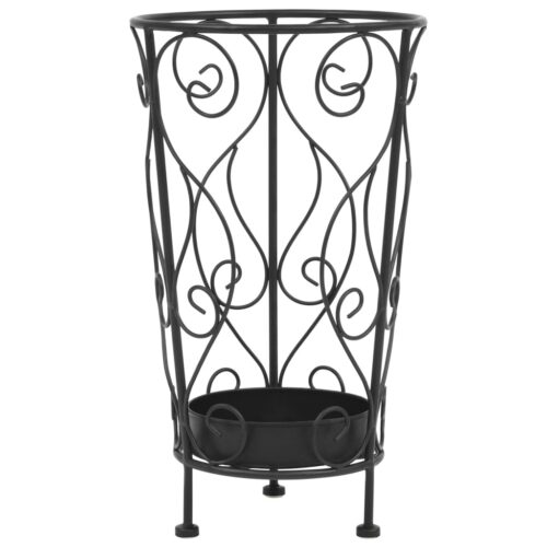 Umbrella Stand Vintage Style Metal 26x46cm Black