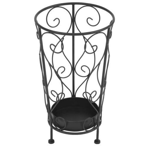Umbrella Stand Vintage Style Metal 26x46cm Black - Image 2