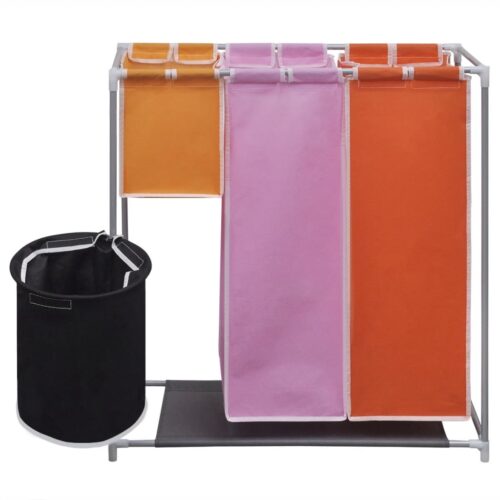 3-Section Laundry Sorter Hamper with a Washing Bin - Image 3