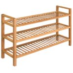 Shoe Rack with 3 Shelves 100x27x60cm Solid Oak Wood