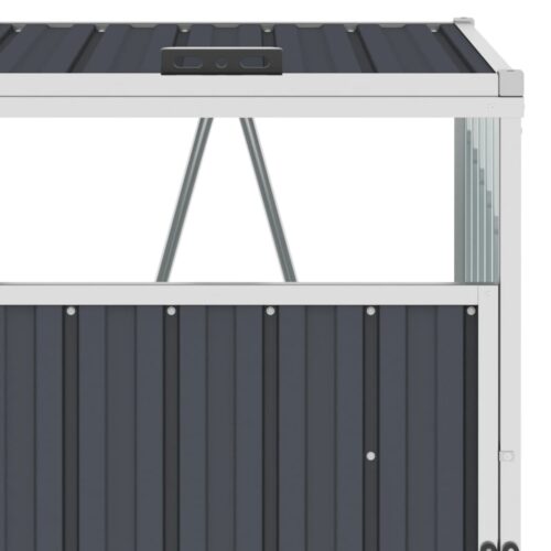 Quadruple Garbage Bin Shed Anthracite 286x81x121cm Steel - Image 4