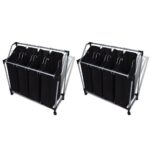 Laundry Sorters with Bags 2pcs Black Grey