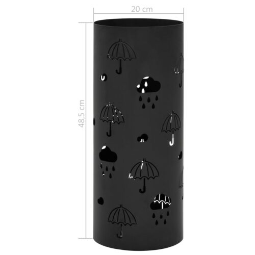 Umbrella Stand Umbrellas Steel Black - Image 6