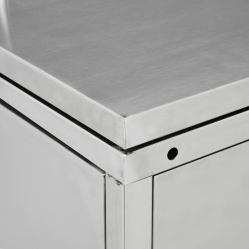 Quadruple Wheelie Bin Shed 240 L Stainless Steel - Image 5