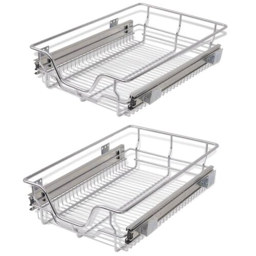 Pull-Out Wire Baskets 2pcs Silver 400mm - Image 2