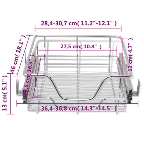 Pull-Out Wire Baskets 2pcs Silver 400mm - Image 8