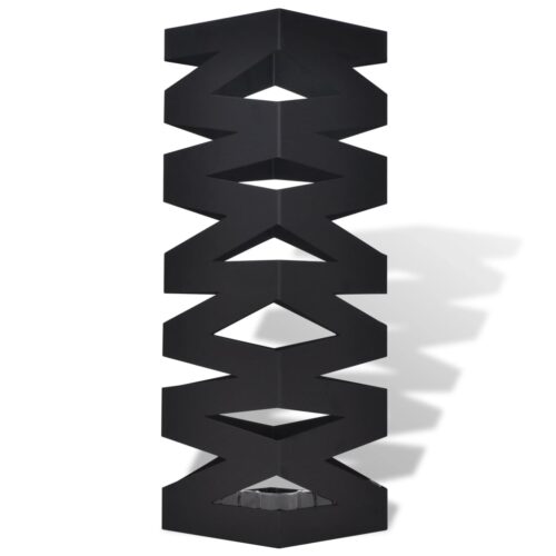 Black Square Umbrella Stand Storage Holder Walking Stick Steel 48.5cm - Image 2