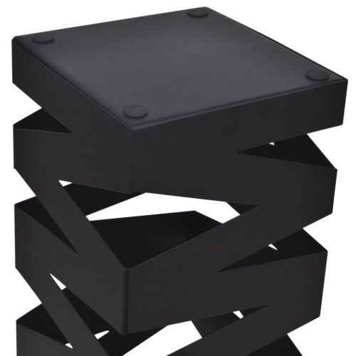 Black Square Umbrella Stand Storage Holder Walking Stick Steel 48.5cm - Image 3