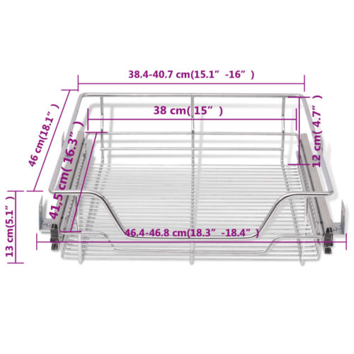 Pull-Out Wire Baskets 2pcs Silver 500mm - Image 8