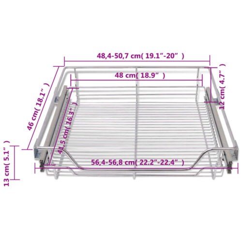 Pull-Out Wire Baskets 2pcs Silver 600mm - Image 8
