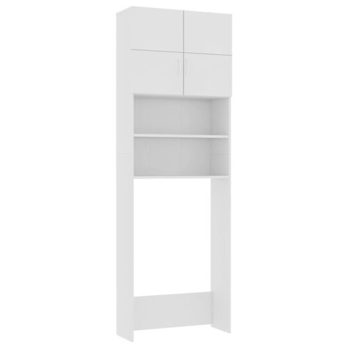 Washing Machine Cabinet White 64x25.5x190cm Engineered Wood - Image 2