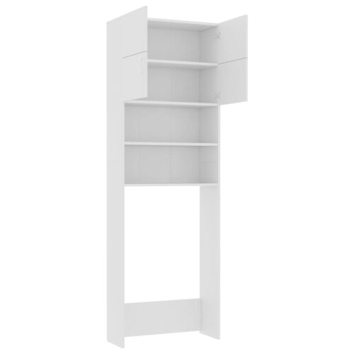 Washing Machine Cabinet White 64x25.5x190cm Engineered Wood - Image 5