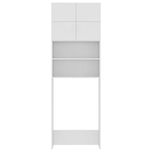 Washing Machine Cabinet White 64x25.5x190cm Engineered Wood - Image 6