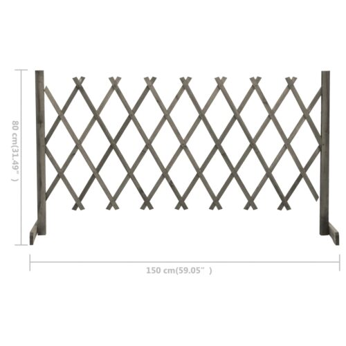 Garden Trellis Fence Grey 150x80cm Solid Firwood - Image 7