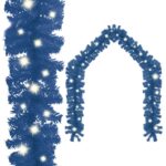Christmas Garland with LED Lights 5m Blue