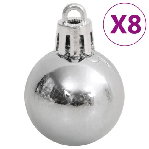 111-Piece Christmas Bauble Set White Grey Polystyrene - Image 5