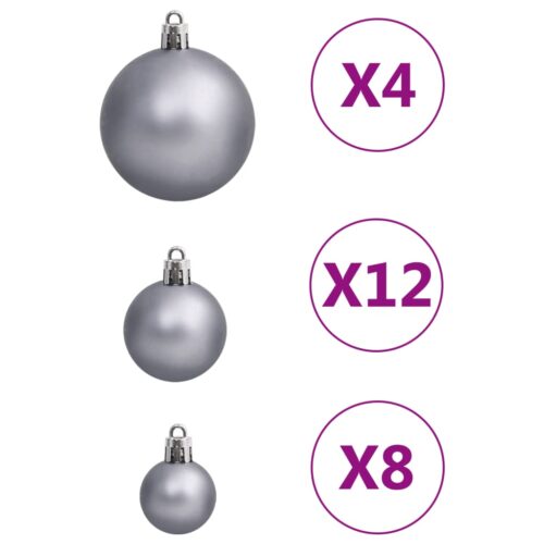 111-Piece Christmas Bauble Set White Grey Polystyrene - Image 7