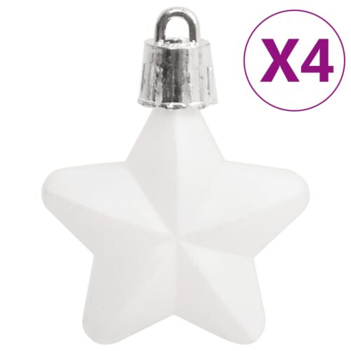 111-Piece Christmas Bauble Set White Grey Polystyrene - Image 10