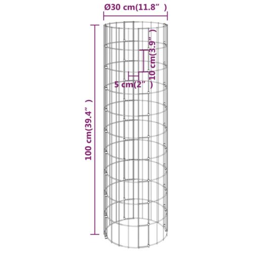 Circular Gabion Pole Galvanised Steel √ò30x100cm - Image 6
