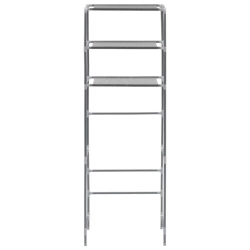 3-Tier Storage Rack over Toilet Silver 53x28x169cm - Image 3