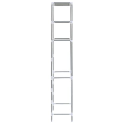 3-Tier Storage Rack over Toilet Silver 53x28x169cm - Image 5