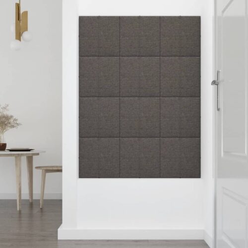 12pcs Wall Panels DIY Fabric Acoustics Foam Decor Headboard Dark Grey 30x30cm 1.08m