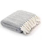 Throw Cotton Herringbone 160x210cm Grey