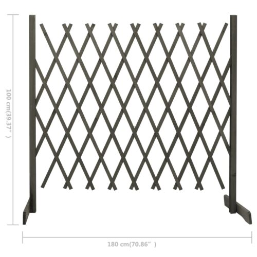 Garden Trellis Fence Grey 180x100cm Solid Firwood - Image 7