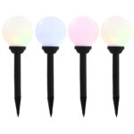 Outdoor Solar Lamps 4pcs LED Spherical 15cm RGB
