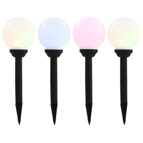 Outdoor Solar Lamps 4pcs LED Spherical 15cm RGB