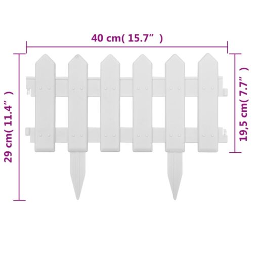 Lawn Edgings 25pcs White 10m PP - Image 8