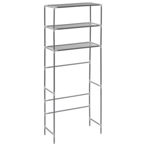 3-Tier Storage Rack over Laundrymachine Silver 69x28x169cm - Image 2