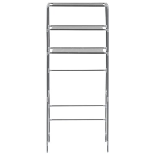 3-Tier Storage Rack over Laundrymachine Silver 69x28x169cm - Image 3