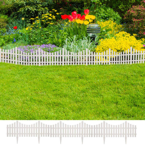 17pcs 10M White Lawn Divider Edging Garden Landscape Border Grass Edge Fencing