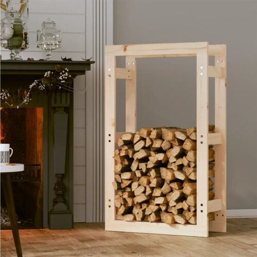 Firewood Rack 60x25x100cm Solid Wood Pine - Image 3