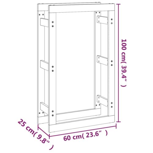 Firewood Rack 60x25x100cm Solid Wood Pine - Image 8