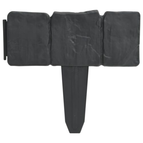 Plastic Garden / Lawn Fence Stone Look 41pcs 10m - Image 2