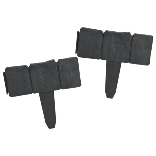 Plastic Garden / Lawn Fence Stone Look 41pcs 10m - Image 4