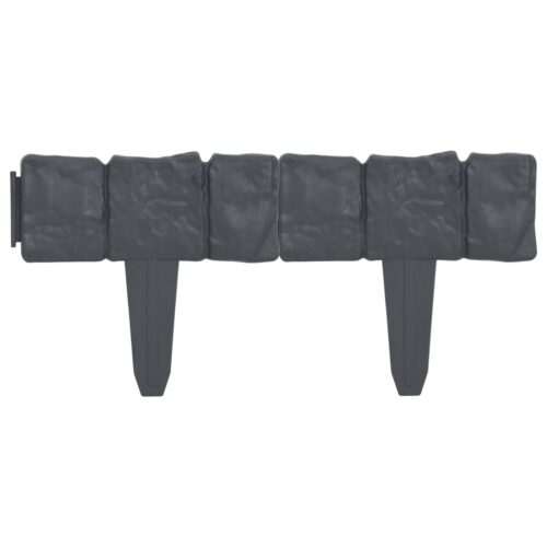 Lawn Fence Stone Look 41pcs Plastic 10 m - Image 4