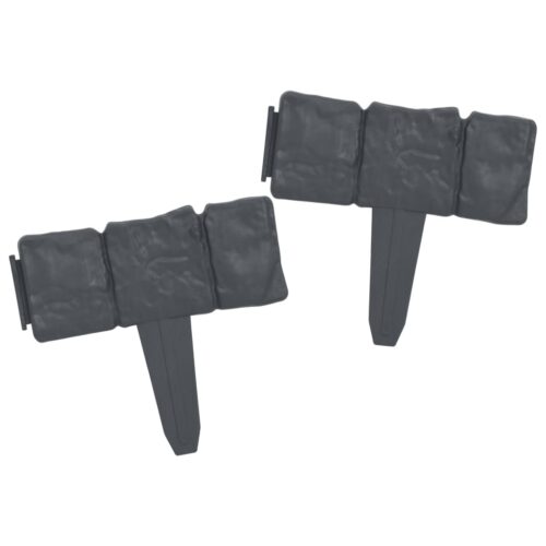 Lawn Fence Stone Look 41pcs Plastic 10 m - Image 5