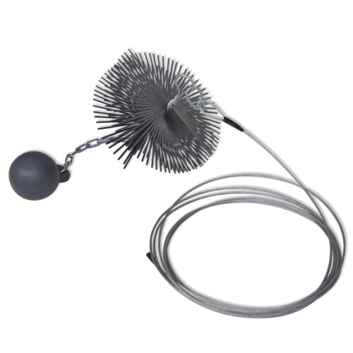 25cm Round Chimney Cleaning Brush Rotary Sweep Fire Fireplace Wash Kit Cleaner