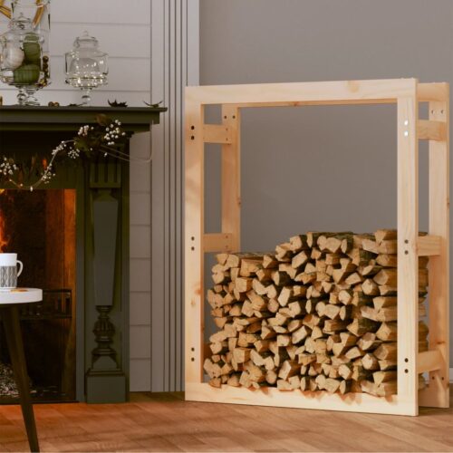 Firewood Rack 80x25x100cm Solid Wood Pine - Image 3