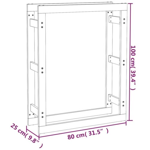 Firewood Rack 80x25x100cm Solid Wood Pine - Image 8