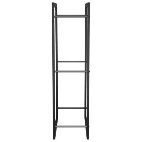 Steel Firewood Rack Log Holder Timber Kindling Lumber Carrier Storage Black - Image 4