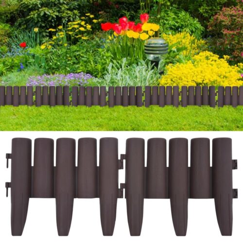 Lawn Edgings 36pcs Brown 10m PP