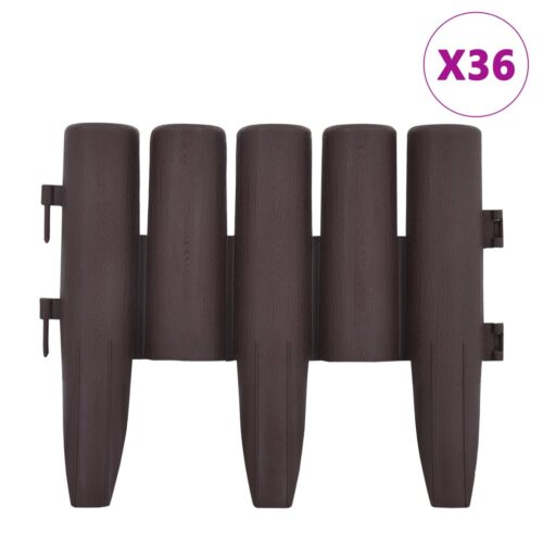 Lawn Edgings 36pcs Brown 10m PP - Image 2
