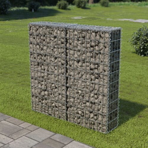 Gabion Wall with Covers Galvanised Steel 100x20x100cm - Image 7